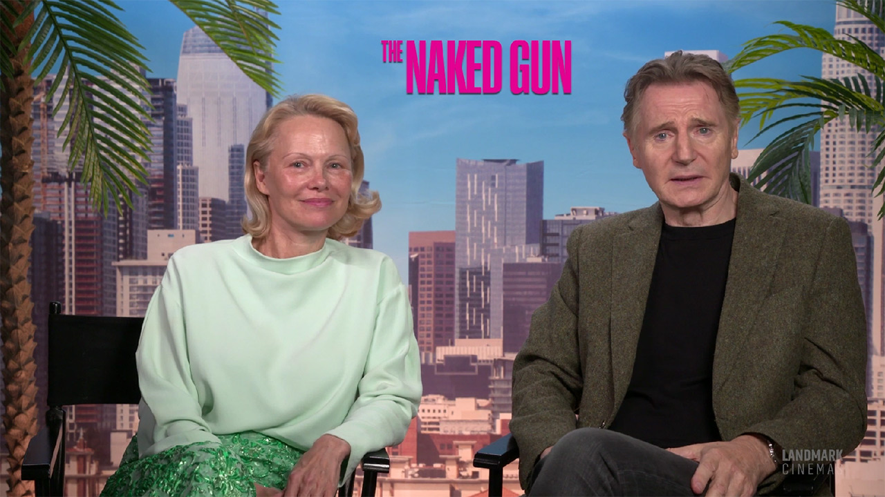 teaser image - The Naked Gun Exclusive Featurette with Pamela Anderson and Liam Neeson